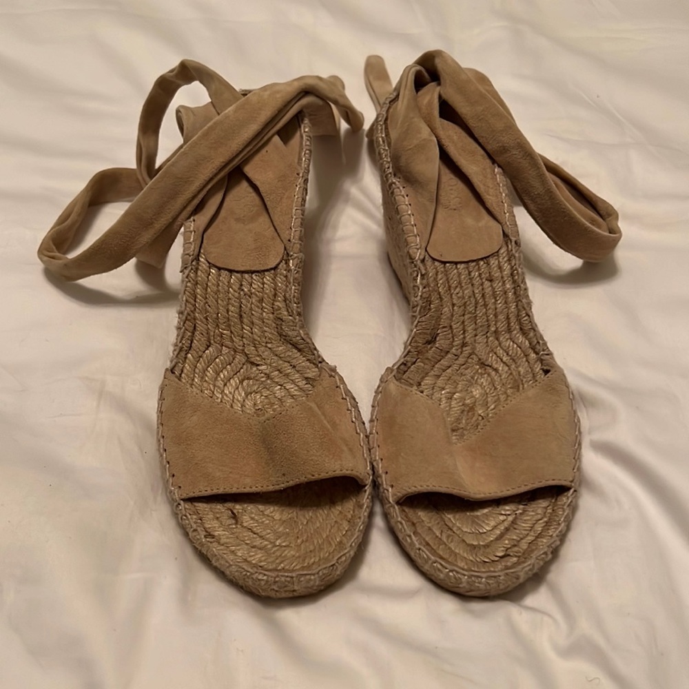 Tan Tie Up Wedges
